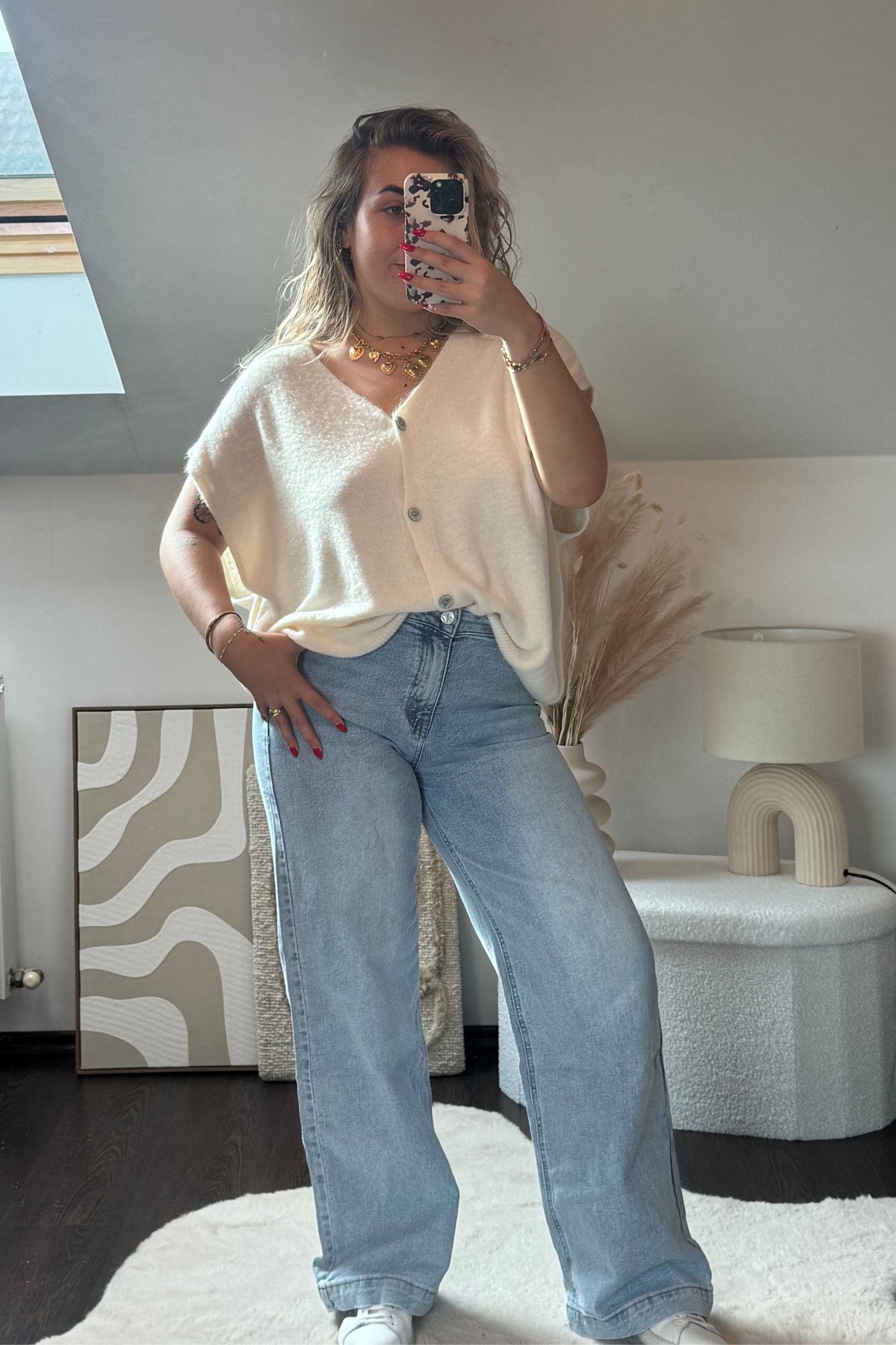 PULL ZÉA SANS MANCHES BLANC