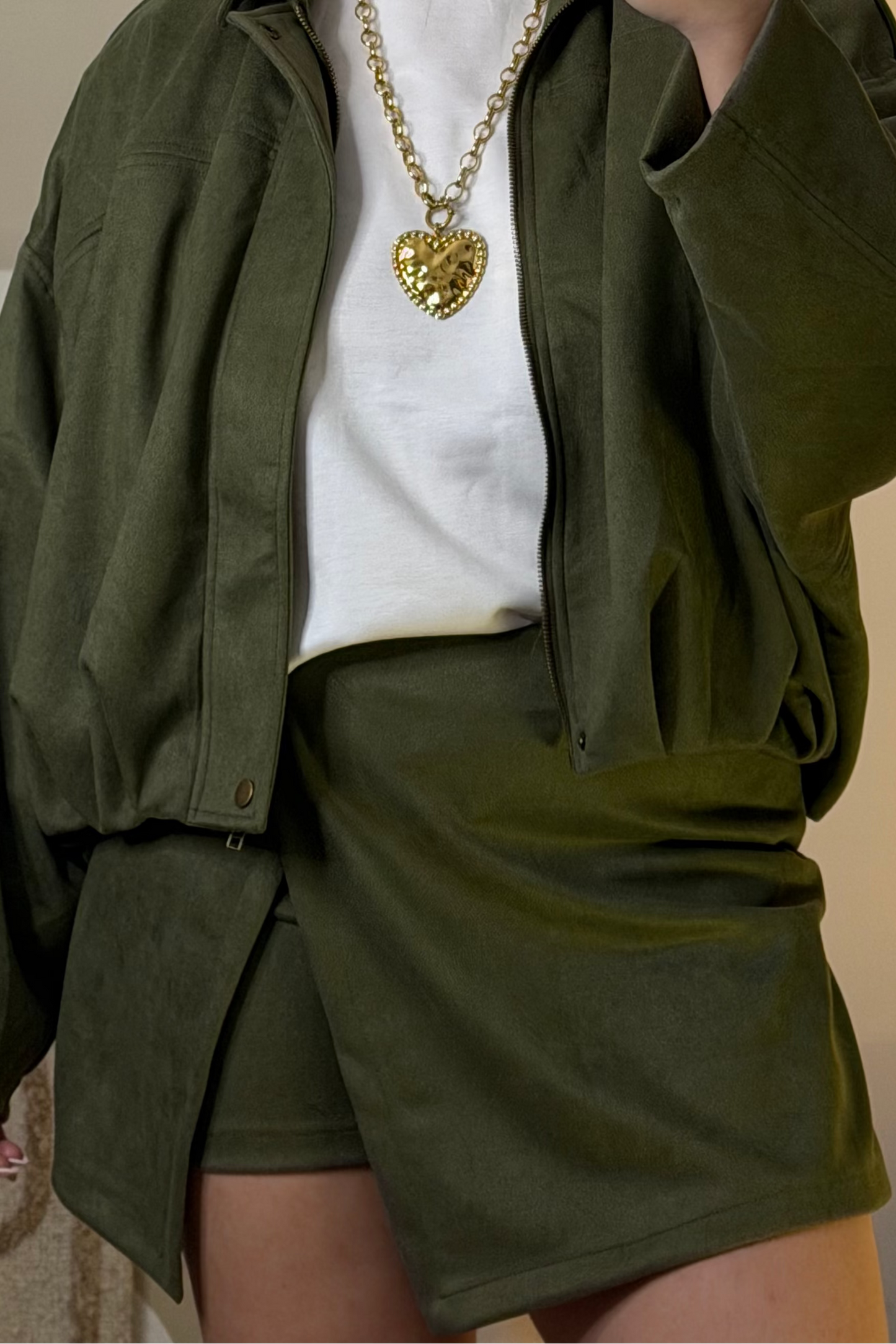 JUPE SHORT ÉLOÏSE KAKI